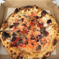 Vegan Cheeze with roasted mushrooms at Speak Cheezy in Long Beach