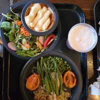 Shepherd's Pie, Asparagus Vegetable Platter, Butterbeer at Three Broomsticks  in Universal City