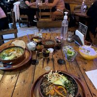 Vegan pozole with all the toppings 🤤  at Potzolli Uruapan in Uruapan