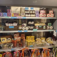 Wide variety of vegan cheeses at Frosta Deli in Hoeoer