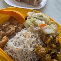 Popiah and bee hoon with veggies and mock meat / tofu at Kwan Tzi Zhai Vegetarian Cuisine 觀自齋 - Geylang in Central Singapore