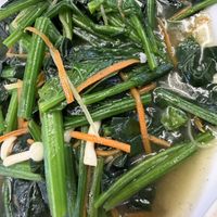 Sautéed spinach with enoki   at Kwan Tzi Zhai Vegetarian Cuisine 觀自齋 - Geylang in Central Singapore