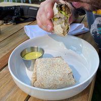 Burrito with tofu instead of eggs  at Healthy Being Juicery in Jackson