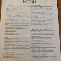 English menu   at Oh My Vegan in Madrid