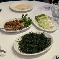 Mock “Duck” pancakes, crispy seaweed  at Heen's Restaurant  in Sutton