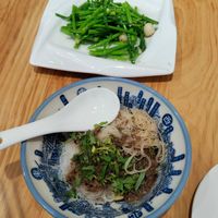 Noodles and veggies at Du Hsiao Yueh Taipei Dihua Branch in Taipei