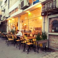 Outdoor sitting at Albi in Tel Aviv