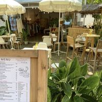 outdoor seating  at GIFT Organic Clothing Green Fashion & Cafe in Koh Tao