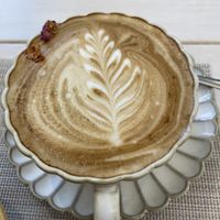 Soy cappuccino  at Flower Café in Capo Dorlando