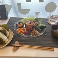 Teriyaki tofu vegan lunch plate option  at Pamoja in Tokyo
