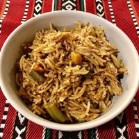 Vegetable machboos  at Sabaa in Dubai