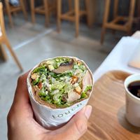 A fresh salad wrap made with 100% whole wheat tortilla. at Touch Cafe in Tomigusuku