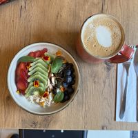 Oats overnight with almond milkk  at TU MEXICO in Krakow