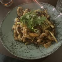 Garlic chili oil Udon noodles  at Heal-thy in Torrevieja