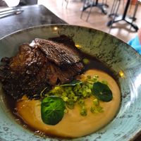 Pan seared Oyster mushroom at Heal-thy in Torrevieja