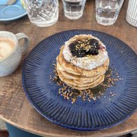 Berry chia pancakes  at Megan's Clapham in South West London