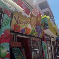 Front of the restaurant at Vitaminica Portena in Valparaiso