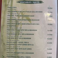 Menu  at Tịnh Tâm Vegan in Hue