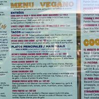 Vegan menu at Hecho En Mexico - Eastland in Ringwood