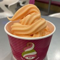 sweet juicy peach sorbet!  at Menchie's Frozen Yogurt in Fenton