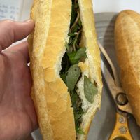 Vegan banh mi with mushroom pate  at Chay An Nhiên-Vegan Food in Hoi An