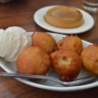 Fried Banana with Vegan Ice Cream (Homemade Desserts) A MUST ! at Blossom Vegan Restaurant in Pleasanton