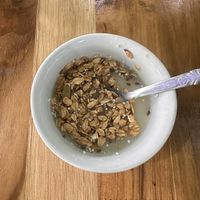 Granola with fruits   at Artesano in Guatemala City
