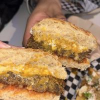 Inside double cheese  at Yum Junk - Santurce in San Juan