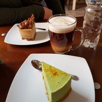 Caramel cheesecake and Mint and Lemon cheesecake at Delicious Raw by Gabriela Oltean in Brasov