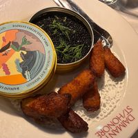 Seaweed caviar with tater tots at Daimant Saint-Honoré in Paris