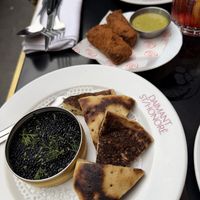 Caviar and fritters  at Daimant Saint-Honoré in Paris