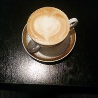 Almond milk cappuccino at tanteleuk in Dresden