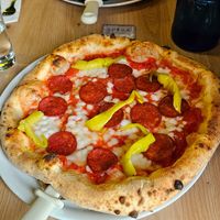 In front vegan Peperoni and in the back the vegan Mortadela at Spiga Napoletana in Toledo