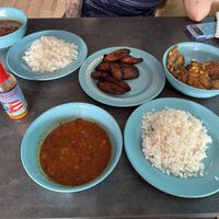 Rice and beans, tostones, amarillos  at El Refrán in San Juan