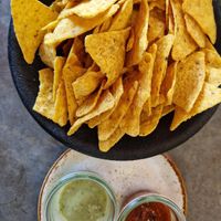 nachos with vegan salsa as starter at Restaurant "Don Quichotte" in Rust