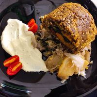 My main lentil-based meal with lemon sauce at Vitaminas24 in Rome