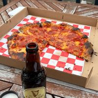 Vegan pepperoni pizza  at Trixie's Vegan Pizza in Beacon