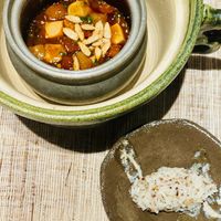 Mapu tofu with pine nuts  at Zhizhu Plant Based Kitchen in Guangzhou