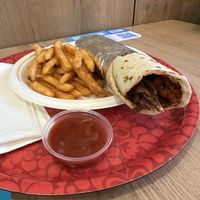 Soya Chaap Tikka Kathi Roll with Masala Fries  at Chowpatty Culture in Toronto