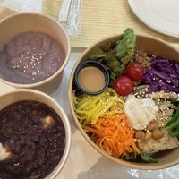 佛陀碗、紫薯濃湯、紅豆麻糬湯  at Vege DELI - ベジ  in Osaka