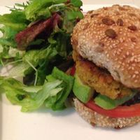 Finally a vegan burger! at Pure and Whole - Shanghai Centre in Shanghai