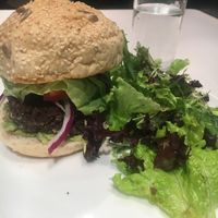 Black bean burger  at Pure and Whole - Shanghai Centre in Shanghai