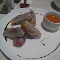Spring rolls at Pure and Whole - Shanghai Centre in Shanghai