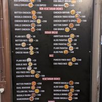 Menu list at Punjabi Rasoi in Tagbilaran