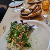 Green salad, bread with vegan butter at Twelve in Portland