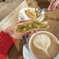 Onion bhaji pasty  at The Cornish Bakery in Gretna Green