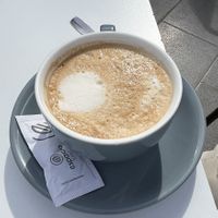 Café con leche with soy milk  at Malabar Ermita in Torrevieja