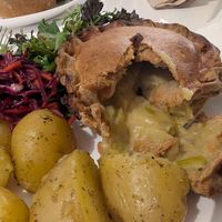 Cheese and leek pie at Rambling Roots in Norwich