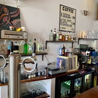 Turntable, classic vinyl, cocktails offered in the evenings and at brunch on weekends.   at What The Folk in Caldas Da Rainha