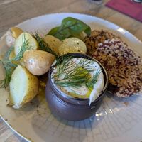 Cutlets with cucumber salad at Larmo in Katowice